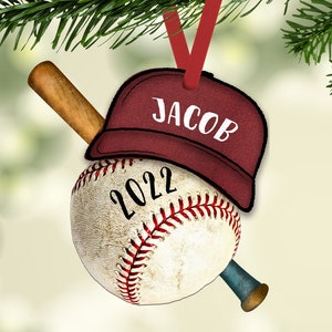 Baseball Ornament bat hat ball add year and name instant download digital designs for Sublimation fits www.PSCreation.org baseball ornament