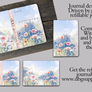 May include: A watercolor design featuring a field of wildflowers with a blue sky and white clouds. The design includes the text "I can't... but I knew a guy... way talks with GOD".
