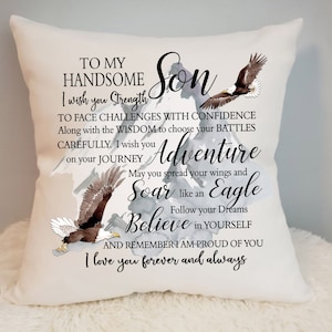 Wish for Handsome Son with Eagles mountains for pillow, blanket, square sign & more instant download digital design for sublimation