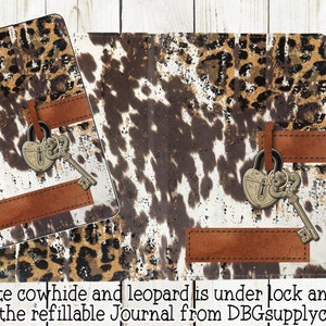 cute cowhide journal with leather lock and key instant download Digital Designs for sublimation fit faux leather journal dbgsupplyco.com