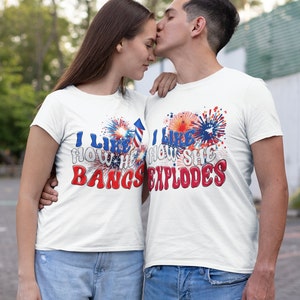 His and Hers 4th of July shirts any I like the way bangs she explodes instant download digital design for sublimation transparent background