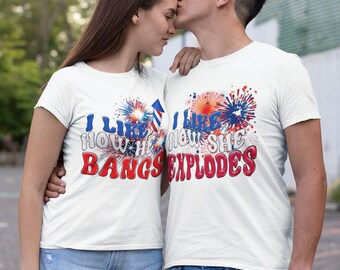 His and Hers 4th of July shirts any I like the way bangs she explodes instant download digital design for sublimation transparent background