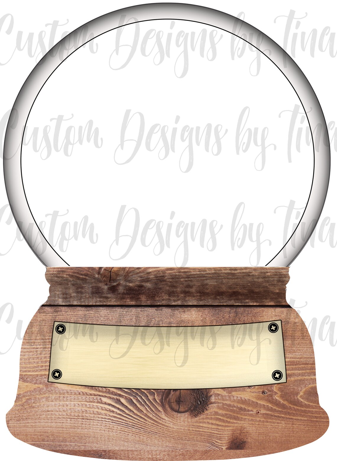 Snow Globe With Photo Insert and Plaque Digital Design Etsy