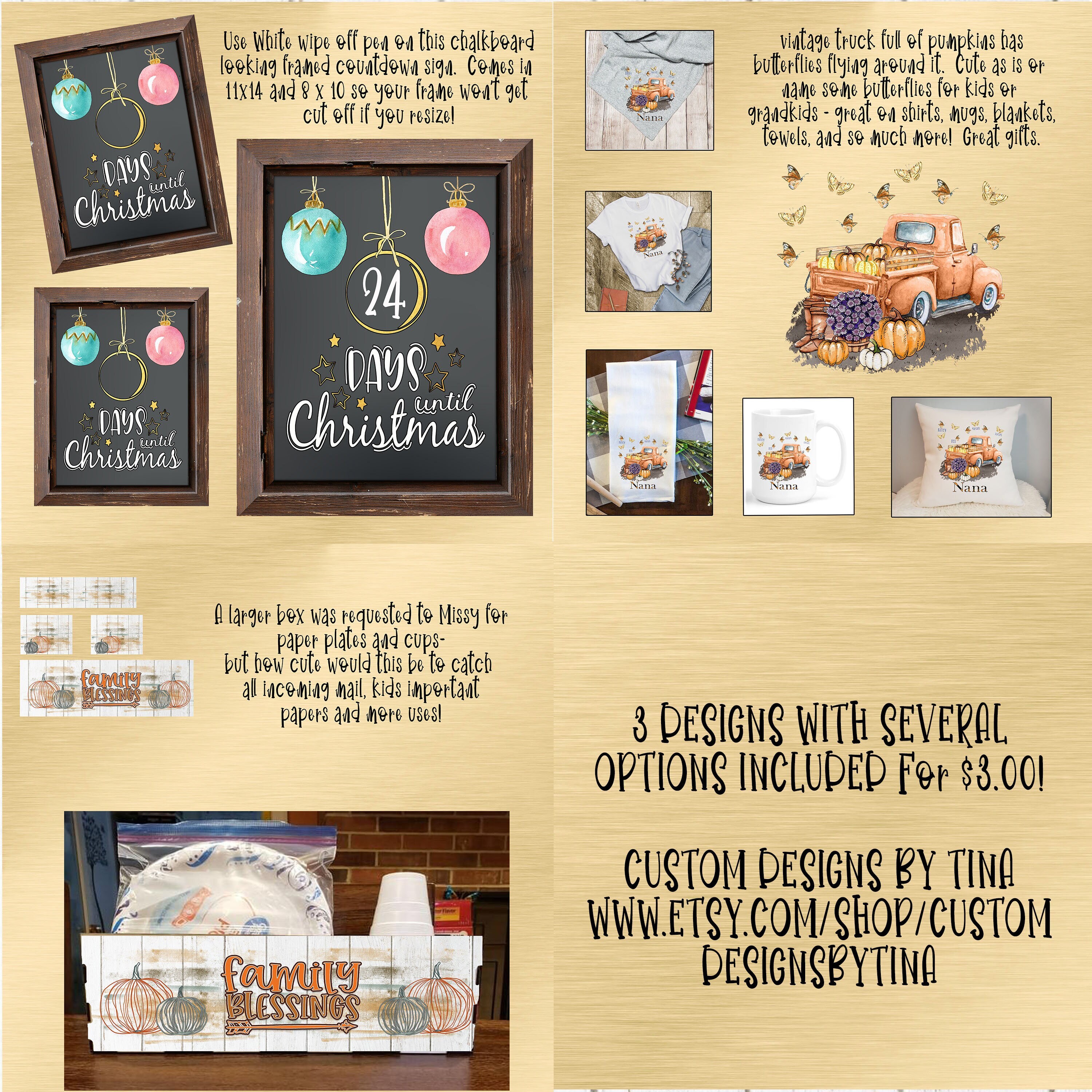 DOLLAR DEALS for August 2021. Three  Designs for 3 Dollars. Fall and …
