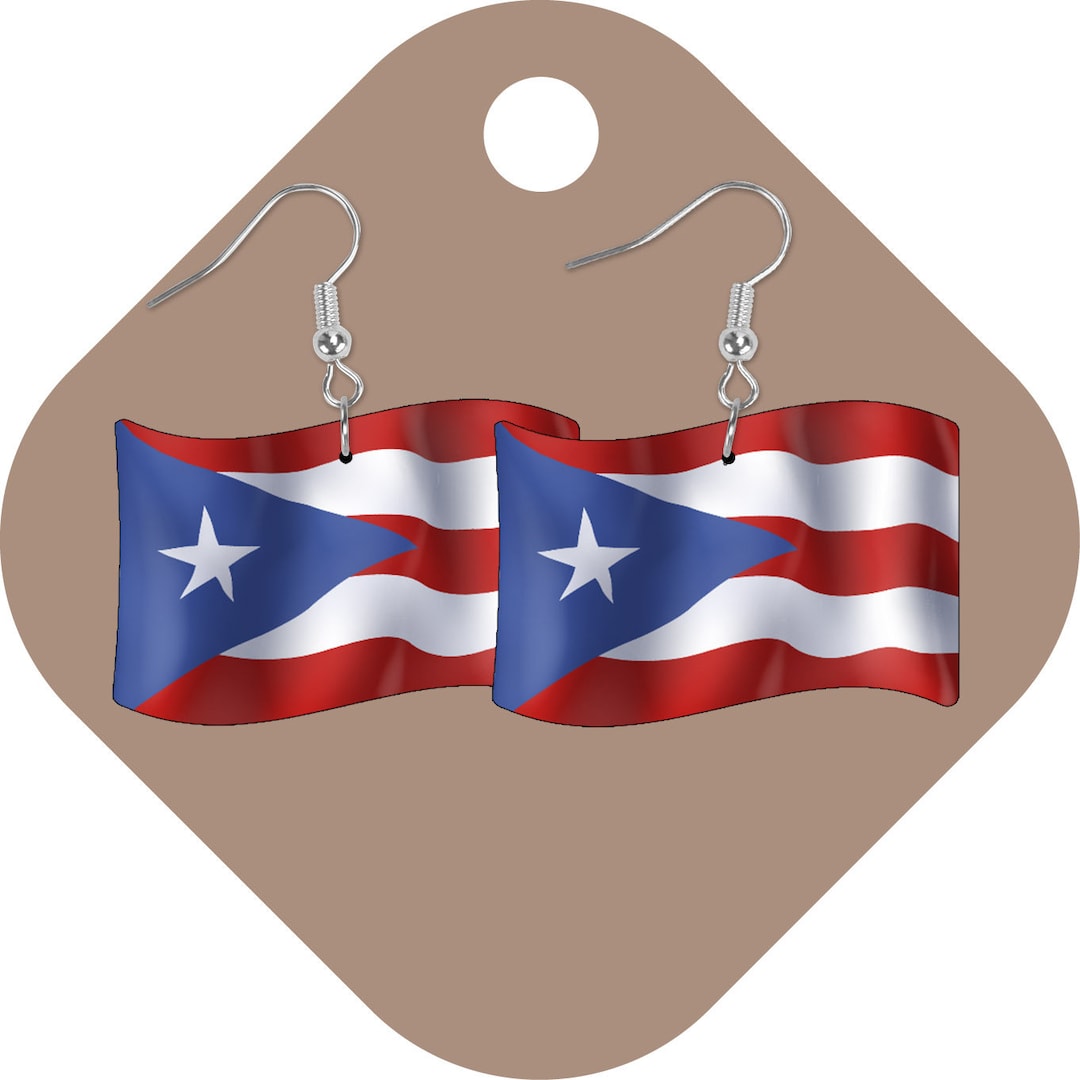 Flag Earring Puerto Rico Instant Download Digital Designs for Etsy