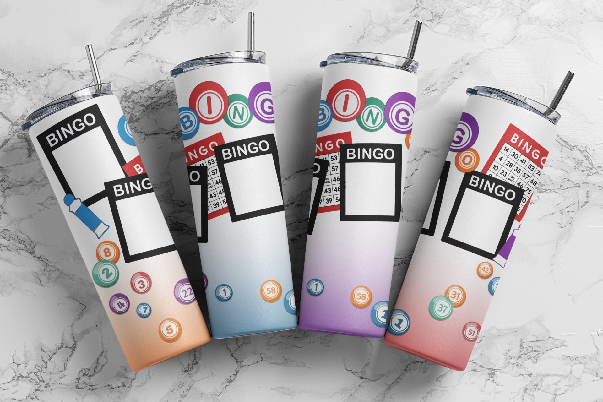 Bingo Tumbler Has 4 Photo Frames and Comes in 4 Fade Colors and ...