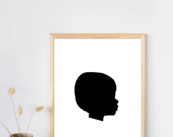 Silhouette numérique personnalisée | Portrait d'enfant