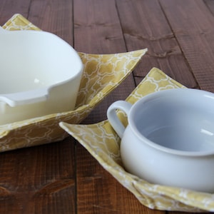 Yellow and White Floral Bowl Cozy