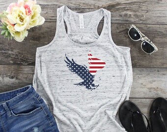 4th Of July Shirt - Patriotic Tank Top - Patriotic Shirt - American Flag Shirt - Fourth Of July Shirt - Patriotic Muscle Shirt - USA Eagle