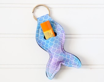 Mermaid Scales Lip Balm Holder - Lip Balm Keychain - Mermaid Lip Balm Holder - Mermaid Tail Lipgloss Holder - Mermaid Lipgloss Sleeve