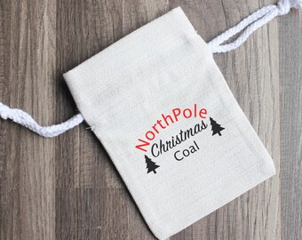 Christmas Coal Bag - You've been Naughty - Santa's Coal Bag - North Pole Christmas Coal Bag - White Elephant Gift - Christmas Gag Gift