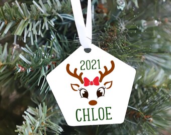 Reindeer Ornament - Personalized Reindeer Ornament - Personalized Christmas Ornament - Gift For Kids - Kids Ornament - Family Gift