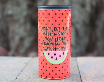 Watermelon Can Cooler - Watermelon Skinny Can Cooler - Summertime Skinny Can Cooler - Gift For Her - Bridesmaids Gift - Skinny Can Holder