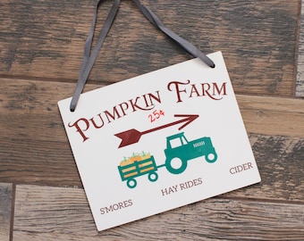 Pumpkin Farm Door Sign - Pumpkin Door Sign - Farmhouse Door Sign - Pumpkin Sign - Farmhouse Decor - Farm Sign - Fall Decor - Fall Sign