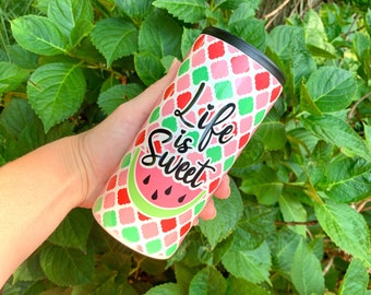 Watermelon Can Cooler - Watermelon Skinny Can Cooler - Life Is Sweet Can Holder - Summertime Skinny Can Cooler - Gift For Her