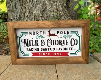 Christmas Wall Sign - Christmas Tree Sign - Christmas Decor - Farmhouse Christmas Decor - Milk and Cookies Sign - Christmas Tree Sign