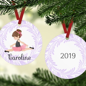 Ballerina Ornament - Ballet Ornament - Little Ballerina - Little Girls Ornament - Ornament For Little Girl -Personalized Christmas Ornament