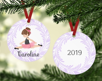 Adorno de bailarina - Adorno de ballet - Pequeña bailarina - Adorno de niñas - Adorno para niña -Adorno de Navidad personalizado