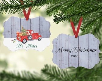 Vintage Truck Ornament - Christmas Truck Ornament - Personalized Ornament - Farmhouse Ornament - Family Christmas Ornament -Rustic Christmas