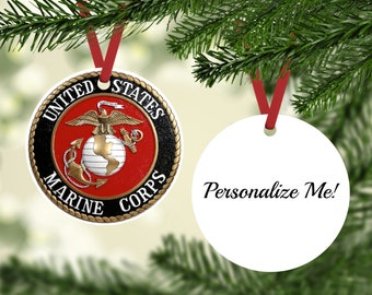 Marine Ornament - Personalized Marine Corps Gift - Marine Corps Retirement Gift - Custom Marine Corps Ornament - USMC Ornament