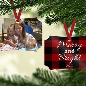 Family Ornament Photo Ornament Buffalo Plaid Ornament Personalized Photo Ornament Picture Ornament Personalized Ornament Keepsake Berlin