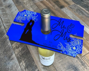 Custom Wedding Gift - Personalized Wedding Gift - Wine Holder - Wine Caddy - Wine Glass Holder - Wedding Gift Idea - Wine Lover Gift