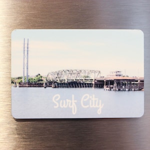 Surf City Swing Bridge Magnet - Topsail Island Magnet - Topsail Swing Bridge - North Carolina Magnet - Keepsake Magnet - Photo Magnet