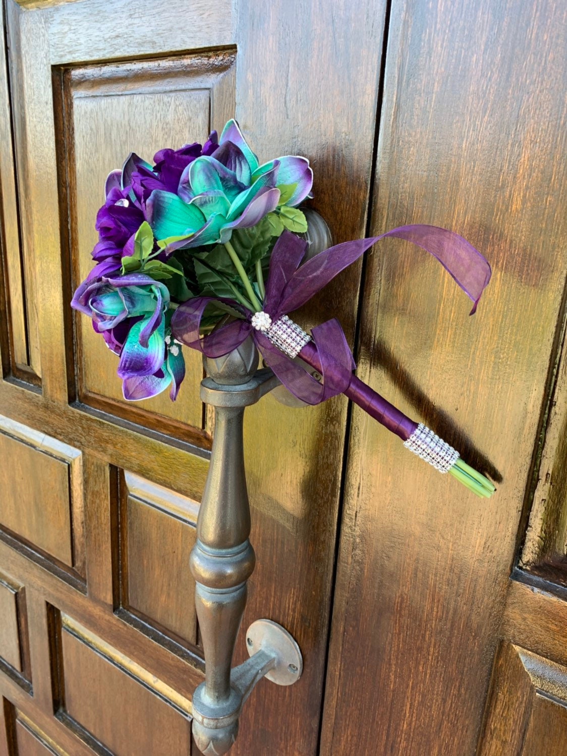 Galaxy Orchids Bridal Bouquet Bridesmaid Bouquet Silk Flower | Etsy