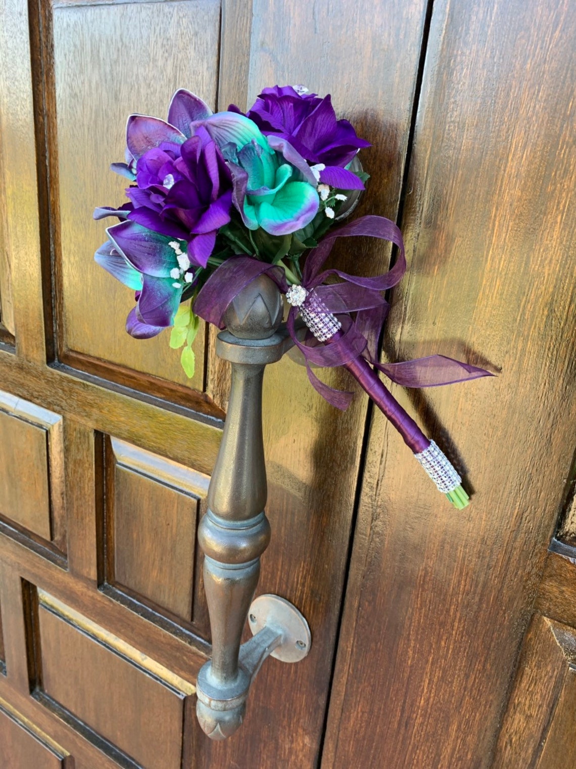 Galaxy Orchids Bridal Bouquet Bridesmaid Bouquet Silk Flower | Etsy