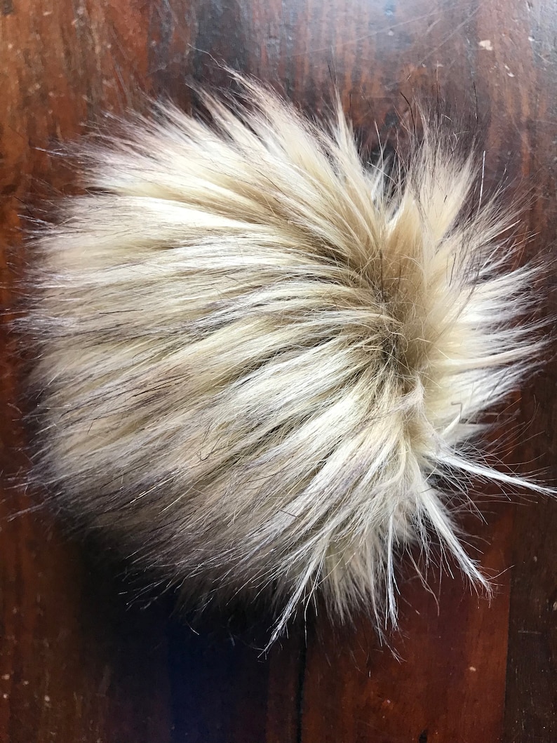 Bulky Etta Hat Handmade chunky wool fitted hat beanie with faux fur pom pom