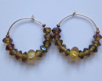 Sterling and Luster Beads Earrings