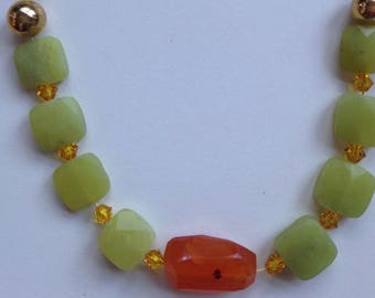 Carnelian and Jadite Necklace