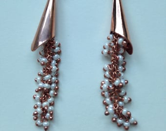 Copper and Pearl Hassle Earrings