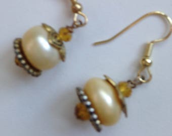 Yellow Pearl Earrings