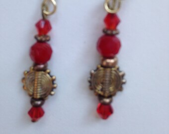 Boucles d’oreilles cristal de Swarovski rouge