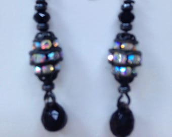 Dichroic Inlaid Beaded Earrings