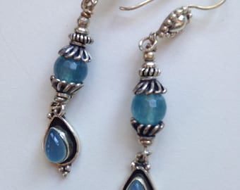 Angelite and Sterling Silver Earrings