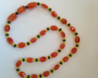 Carnelian and Green Aventurine Necklace