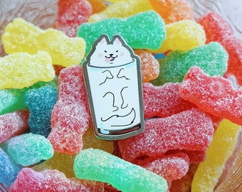 Samoyed Milk Drink Enamel Pin