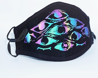 Glowing Eye Face Mask : Reflective/ Glow in the Dark Cotton Mask