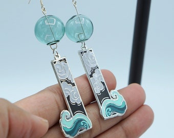 Stormy Seas: Japanese Windchime Dangle Earrings