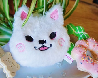 Samoyed Plush Coin Pouch Keychain