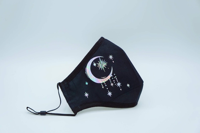 Sun and Moon Face Mask: Customizable Vinyl, Adjustable Straps image 5