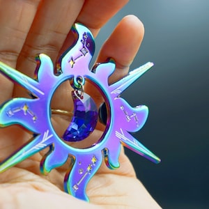 Summer Eclipse -  Anodized Sun and Moon Enamel Pin