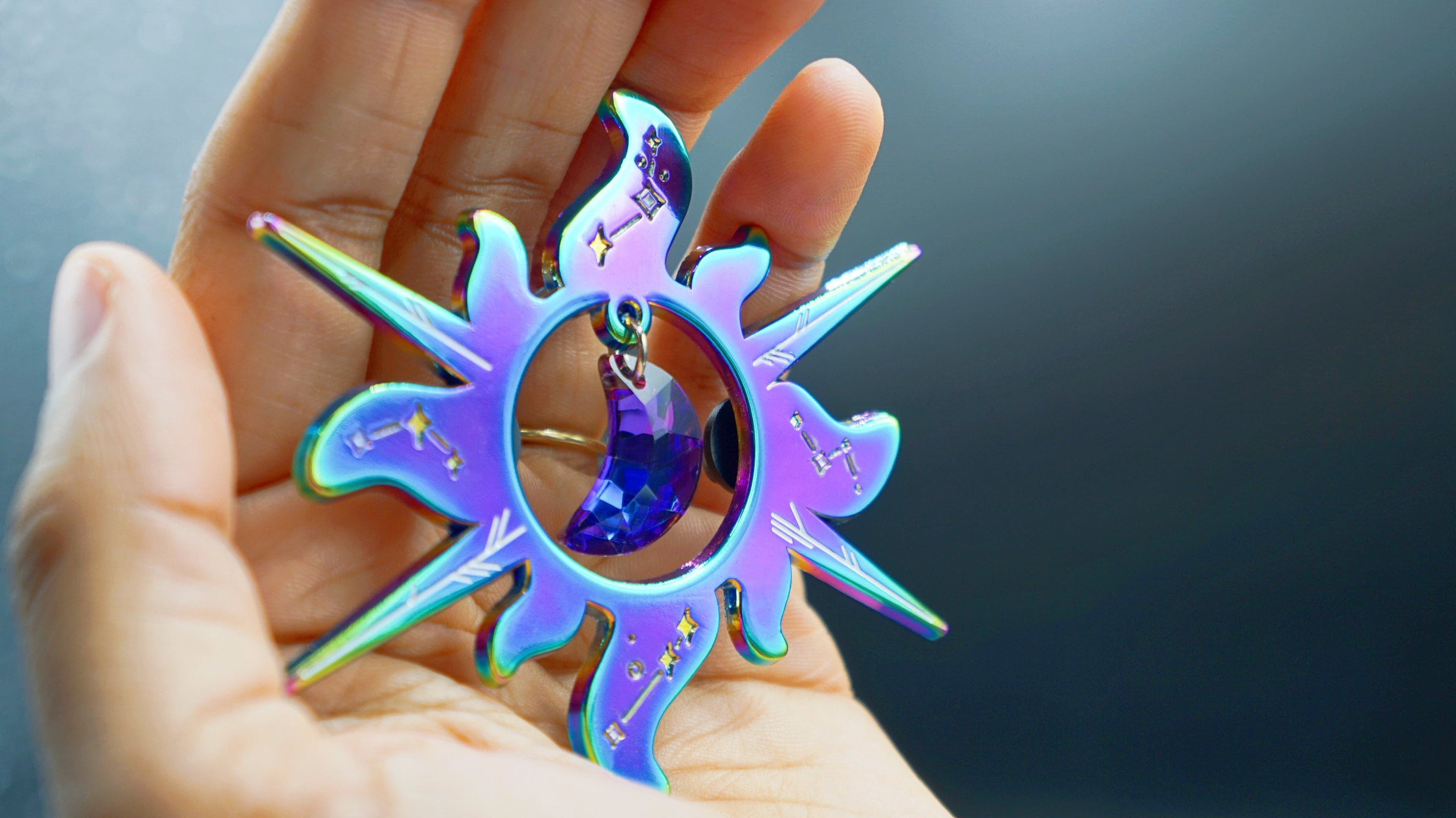Summer Eclipse -  Anodized Sun and Moon Enamel Pin
