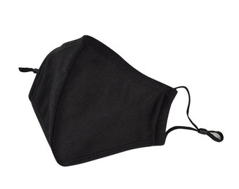 Three layered Cotton Face Mask with Nose Wire, Filters, and Multiple Color options