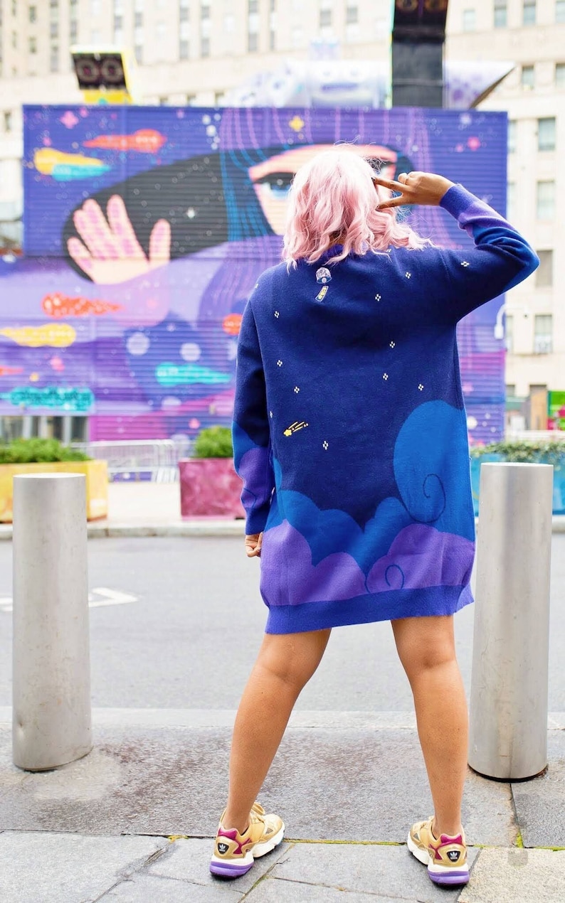 Stardigan: Shooting Star Oversized Cardigan, embroidered star sweater image 1