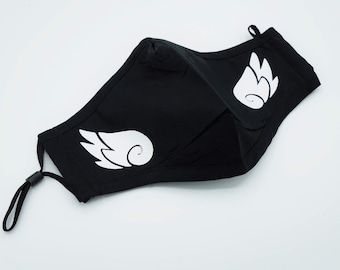 Kawaii Wings Face Mask: Three Cotton Layers, Nose Wire, and Filter s