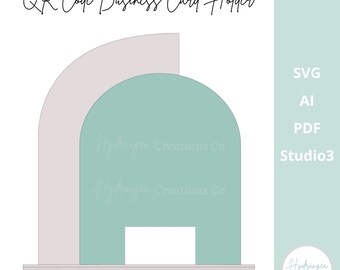 Half Arch QR Code Social Media Business Card Holder Sign Laser File Template | Acrylic Wood Arch Market Craft Show | Vendor Display SVG