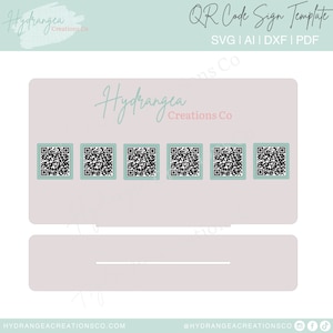 6 QR Code Social Media Schild Acryl Laser SVG Cut File | Venmo Payment Scan to Pay Sign | Pop-up-Ladendisplay für moderne Markthandwerksausstellung